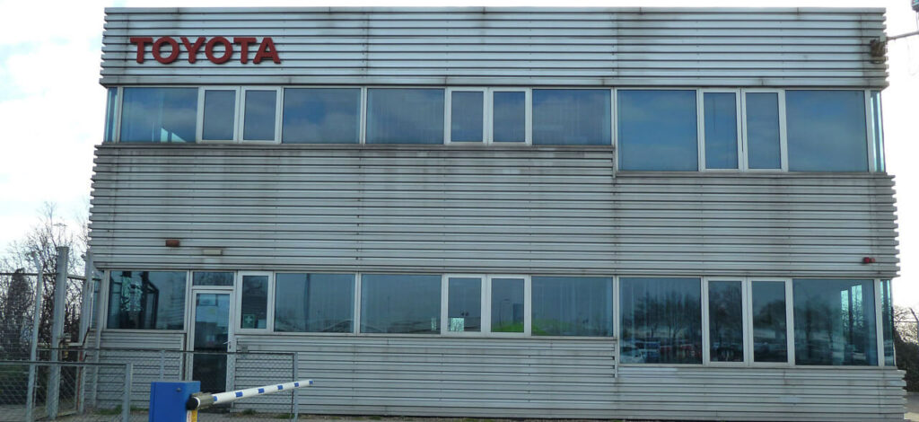 A Toyota factory from the outside building clean